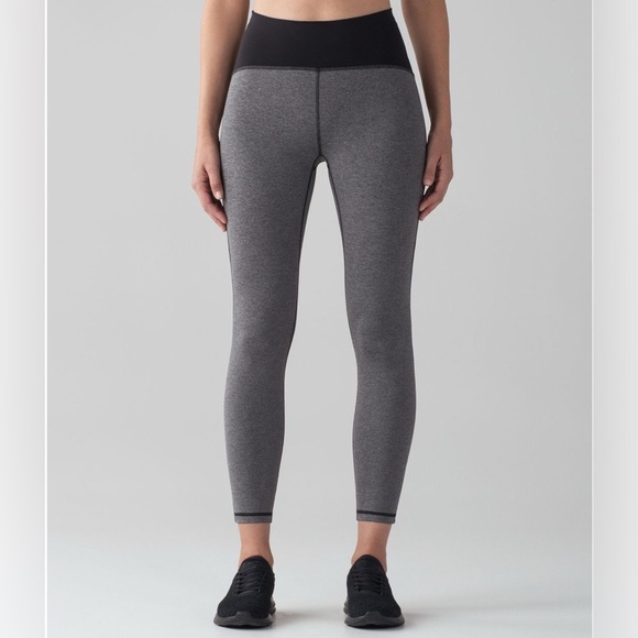 Lululemon Train Times 7/8 Pant *25" Heathered Black / Black size 6 leggings - Picture 3 of 10